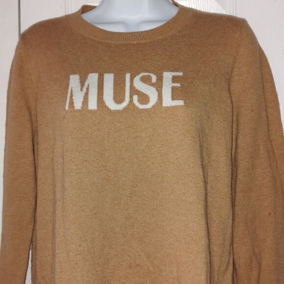 Court & Rowe Tan “Muse” Crew Neck wool blend Sweater SZ M - Picture 2 of 4